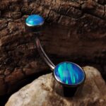 Pirsing nakit za pupak , opal - navel piercing