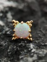 Anatometal Zia Cabochon White Opal – 18K zlato